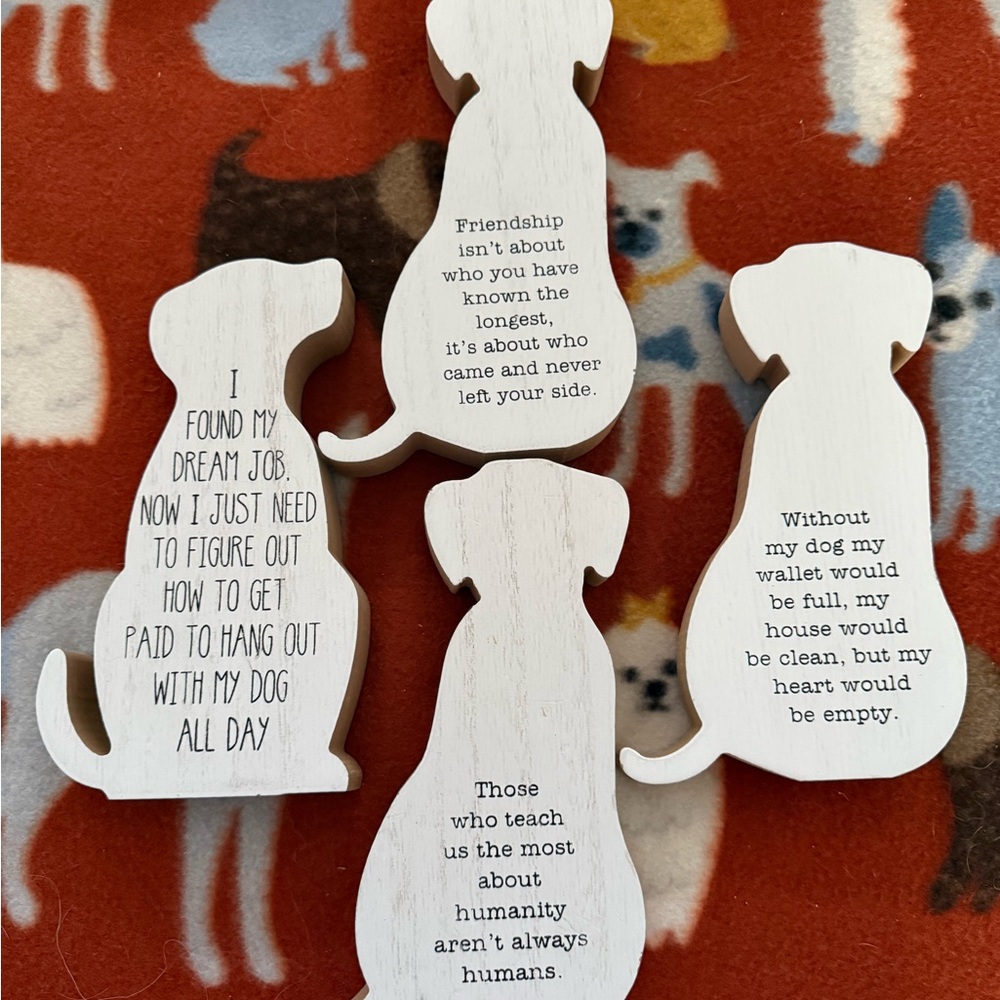 Inspirational Dog Silhouette Wall Decor Set - White